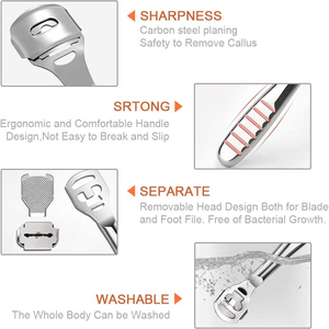 เครื่องกำจัดหนังด้านเท้าสแตนเลสเยอรมัน ใบมีดคมสองด้าน สำหรับมืออาชีพ - Product Image 3