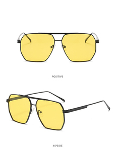 Lmamba 0329 Fashionable Punk Metal Hollowed-out <b>Sunglasses</b> Reflective Mirror Classic Double Bridge <b>Sunglasses</b> - Product Image 5