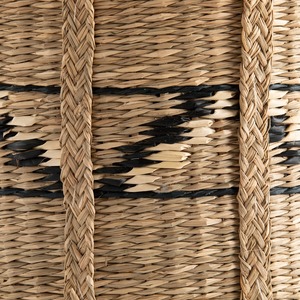 Cesta redonda de junco marino con patrón dentado, cesta de almacenamiento hecha a mano, venta al por mayor, ecológica, hecha en Vietnam - Product Image 5