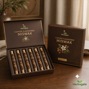Paquete de 6 Palitos de Madera Herbales con Sabor a Café para Limpieza Dental, Diseñados para el Bienestar Bucal Natural y la Eliminación de Placa - Product Image 1