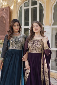 ชุดเดรส Anarkali สำหรับงานแต่งงานและงานเทศกาลแบบอินเดีย คอลเลคชั่นชุดสำหรับงานแต่งงานอินเดียและปากีสถาน แขนยาว สไตล์ชาติพันธุ์ - Product Image 6