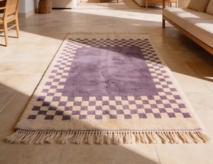 Alfombra Beni Ourain Bereber 100% Lana Anudada a Mano – Alfombra Marroquí Geométrica de Pelo Alto Hecha a Mano, Tamaño Personalizado, Venta al Por Mayor - Product Image 2