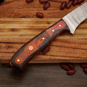 Couteau à fileter de pêche en acier Damas neuf de 8 pouces, ambidextre, manche en Pakkawood, multi-usage, fait main, pour l'extérieur et la cuisine - Product Image 4