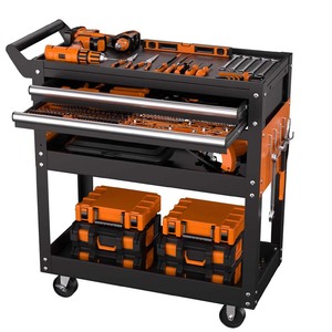 Armario de Acero Resistente Personalizable de 3 Niveles con Panel Perforado, 1 Cajón con Cerradura, Capacidad de 300 kg, Ruedas Industriales, Garantía de 3 Años - Product Image 1