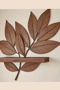 Estante de Pared Decorativo de Madera con Diseño de Hojas, Hecho a Mano, Panel Flotante Decorativo, Decoración Escandinava para Sala de Estar - Product Image 4