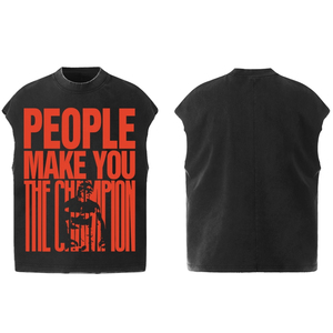 Débardeur Homme Oversize 2026 avec Imprimé Motivationnel, Style Streetwear, Effet Délavé Vintage, Coupe Ample, T-shirt Musculaire - Product Image 1