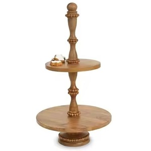 Décoration de centre de table, support à gâteau en bois, présentoir à gâteau, plateau de service pour desserts, table de mariage - Product Image 4