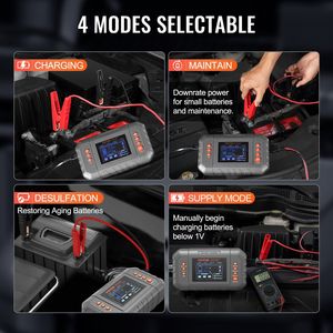 Smart 35-Amp al litio LiFePO4 caricabatteria per auto Display LCD caricabatteria manutentore Desulfator per AGM/Gel/SLA per prato barca - Product Image 3