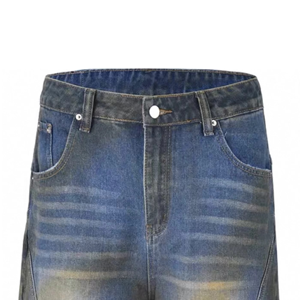 Vaqueros anchos de mezclilla 100% algodón de alta calidad para hombre, estilo vintage, lavado a la piedra, corte de bota, holgados, para streetwear, tiro medio - Product Image 4