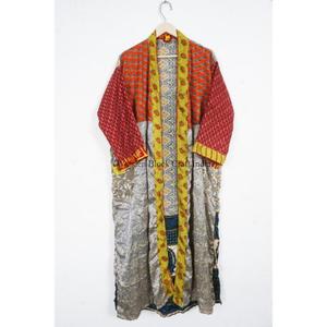 Kimono de Seda Largo Hecho a Mano con Parches Vintage para Mujer, Bata de Dama de Honor de Gran Venta, Talla Única, Ropa de Dormir para Verano - Product Image 1