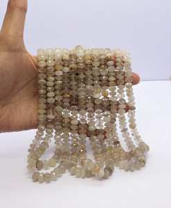 Cuentas facetadas de rutilo dorado natural de 8-9 mm, cuentas de piedra preciosa de rutilo dorado, cuentas de rutilo amarillo para la fabricación de joyería. - Product Image 1