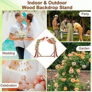 Solid Wood <b>Wedding</b> Arch <b>Stand</b> Elegant Wooden Arbor <b>Backdrop</b> for <b>Wedding</b> Ceremonies - Product Image 6