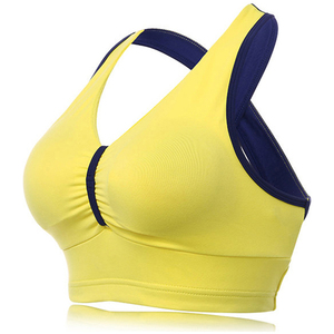 Soutien-gorge de sport rose pour femme, dos croisé, sans armatures, séchage rapide, respirant, lavable en machine, toutes saisons, couleur unie - Product Image 2