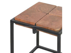 Mesa de Centro con Estructura Metálica Industrial y Tapa de Madera de Mango |   Diseño Cuadrado Moderno |   Muebles de Sala de Estar 2026, Lo Más Nuevo - Product Image 4