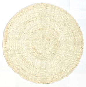 Tapis rond en jute naturel tissé à la main, couleur unie, poils moyens, antidérapant, écologique, décoration moderne pour la maison, salon et salle à manger - Product Image 1