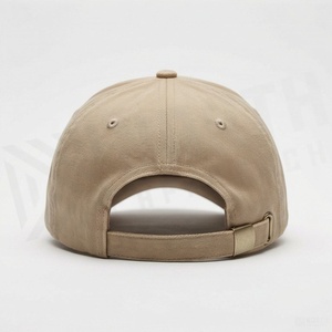 Beige 6-Panel <b>Baseball</b> <b>Cap</b> with Embroidered Logo Front Panel Fitted Unisex Casual Hat 100% Cotton Adult Size 58-60CM - Product Image 2