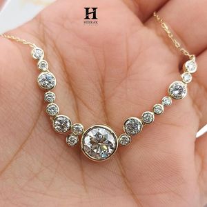 Collier élégant en or 14 carats avec diamants sertis en grappe, bijoux fins minimalistes - Product Image 2