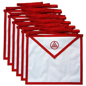 Tablier maçonnique Royal Arch blanc brodé en coton, couleur unie, vêtement de cérémonie personnalisé unisexe adulte Uniquen Enterprises - Product Image 1