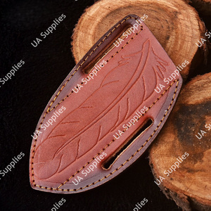 Étui pour couteau à crêpes OEM personnalisé en cuir véritable épais, étui pour couteau pliant à port horizontal incliné avec passant de ceinture pour la chasse et le camping - Product Image 5
