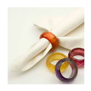 Anillo para Servilletas de Resina Ecológica con Diseño de Cuentas, Excelente Anillo para Servilletas Azul Cielo, Decoración para Mesa de Comedor - Product Image 2