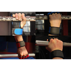 ถุงมือป้องกันฝ่ามือแบบไร้นิ้ว ทำจากหนังกลับเสริมความแข็งแรง ระบายอากาศได้ดี เหมาะสำหรับยิมนาสติก ปรับขนาดได้ ใช้สำหรับยกน้ำหนักและฟิตเนส - Product Image 6