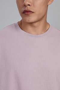 T-shirts pour hommes à faible MOQ, 100% coton épais 350 GSM, design de logo personnalisé, vierges, coupe oversize, épaules tombantes, col rond côtelé, coupe ample - Product Image 2