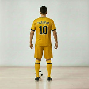 Conjunto de Uniforme de Fútbol Transpirable Personalizado OEM, Sublimado con Apliques, 100% Poliéster, Uniforme de Club para Unisex - Product Image 4