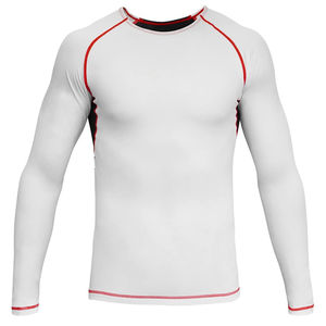เสื้อรัดรูปแขนยาวสำหรับผู้ชาย Bright Way International สีขาว ดำ แดง ผ้ายืดโพลีเอสเตอร์ 280 กรัม แห้งเร็ว - Product Image 4