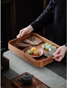 ถาดเก็บของและเสิร์ฟอาหารดีไซน์หรูหรา ขอบยกสูง พกพาสะดวก มีหูจับแบบเจาะรู ประหยัดพื้นที่ เหมาะสำหรับตกแต่งโต๊ะอาหาร - Product Image 3