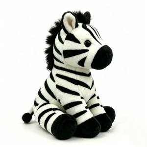 Peluche de cebra, peluche de cebra blanco y negro, muñeco de peluche de cebra sentado, peluche de cebra - Product Image 1