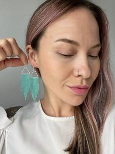 customized Color Geometric Beaded Gold Brass Beaded <b>Drop</b> Earrings Women's Bohemia Style Bronze Plated Fashion Jewelry By UO - Product Image 2