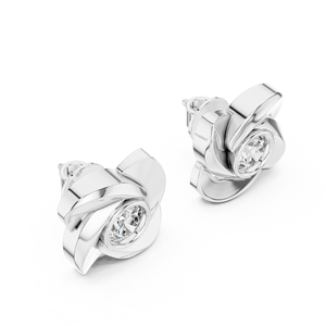 <b>Moissanite</b> Stud <b>Earrings</b> Brilliant Cut Flower Shape Gold Plated 925 Silver Bezel Setting Women's Luxury Classic Wedding Jewelry - Product Image 1