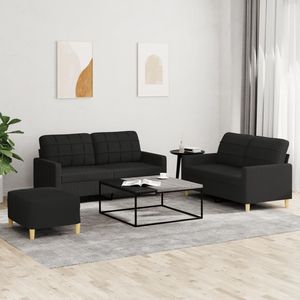Conjunto de Sofá Rectangular Compacto y Duradero de Poliéster Negro para Sala de Estar - Product Image 1