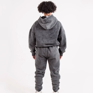 Nuevas llegadas de calidad superior lavado ácido chándales personalizados Joggers Sudadera con capucha conjunto Vintage desgastado ropa deportiva chándal gimnasio - Product Image 2
