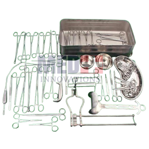 Ensemble d'instruments chirurgicaux avec boîte de rangement Ensemble de 50 instruments de césarienne en acier inoxydable - Product Image 1
