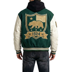 <b>Men's</b> Classic Letterman Varsity <b>Jacket</b> Winter Front Premium Fabric Waterproof Breathable Eco-Friendly Button Closure Casual - Product Image 6