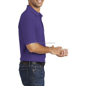 Nueva Camiseta de Golf de Punto de Algodón Color Morado al por Mayor 2023, OEM, Lisa, Bordada, de Alta Calidad, Personalizada, Cuello Alto, para Hombre, de Secado Rápido - Product Image 5