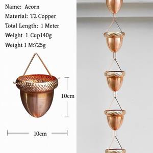 Chaînes de pluie décoratives en cuivre en forme de seau, en métal, pour le jardin, pour l'irrigation des plantes et la récupération des eaux de pluie - Product Image 2