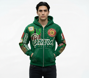 Sudadera con Capucha Personalizada para Hombre, Estilo Vintage, Bordada, Lavada, Decolorada por el Sol, Talla Grande, 100% Algodón Orgánico, Servicio OEM - Product Image 1