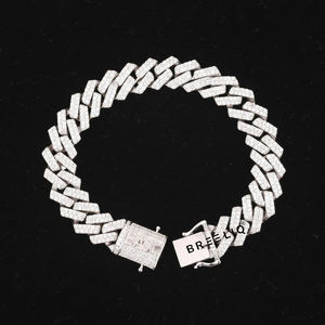 Bracelet gourmette de luxe en argent sterling 925 avec diamants Moissanite, bijoux de créateur sertis de pierres pour hommes et femmes - Product Image 1