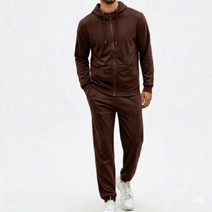 Mens winter tracksuit hooded sweat <b>suit</b> athletic casual plus size cotton fabric warm soft comfortable daily wear jogging set - Product Image 1