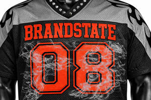 Nouveau maillot de football américain personnalisé 100% polyester respirant à manches courtes léger rouge marine en mesh - Product Image 4