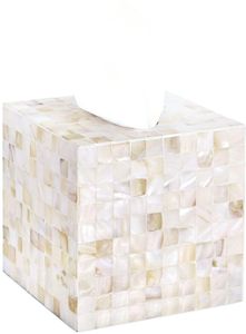 Multifunctional Luxury Tissue Holder Glitter Design Eco-friendly Handmade <b>MOP</b> Tissue Box <b>Wall</b>-Mounted Customized Packaging Home - Product Image 5