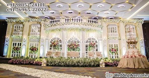เวทีงานเลี้ยงฉลองสมรสชาวยิวและอินเดีย ดีไซน์หรูหราสไตล์วิคตอเรียนสีขาว ตกแต่งเวทีงานแต่งงานสุดอลังการ ชุดเวทีธีมพระราชวังสุดหรู - Product Image 4