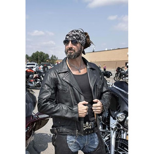 Chaqueta de Motocicleta Unisex de Alta Calidad, Chaqueta M/C con Bolsillos Utilitarios y Cinturón Lateral para Hombre - Product Image 3