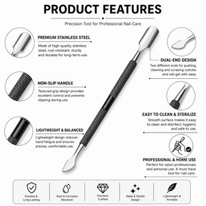Fine Touch Durable <b>Cuticle</b> Pusher Nail Grooming <b>Tool</b> For Dead Skin Removal And Precision Nail Cleaning - Product Image 4