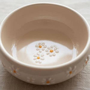 Recipiente de Cerámica para Velas con Diseño de Margaritas en Relieve, Tazón Ancho, Grueso, Resistente al Calor, Acabado Liso, para una Sola Vela, Decoración de Hogar de Lujo - Product Image 4