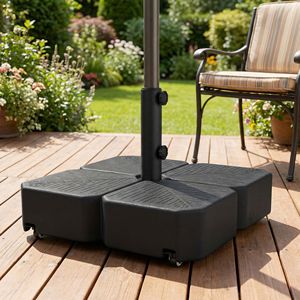 Base per Ombrellone da Esterno Nera con Ruote e Supporto per Palo da 1.5''/1.9'' - Product Image 2