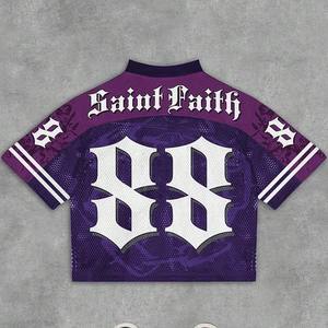 Camiseta Deportiva de Malla con Corte Holgado y Logotipo Personalizado para Hombre, Fabricante de Camisetas Deportivas, Camiseta de Fútbol de Malla con Corte Holgado y Personalizada - Product Image 1