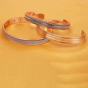Brazalete de Cobre de Lujo Nuevo de Metal Craft, Brazalete Magnético Grabado para Hombre y Mujer, Hecho a Mano por AL MALIK CRAFT - Product Image 5